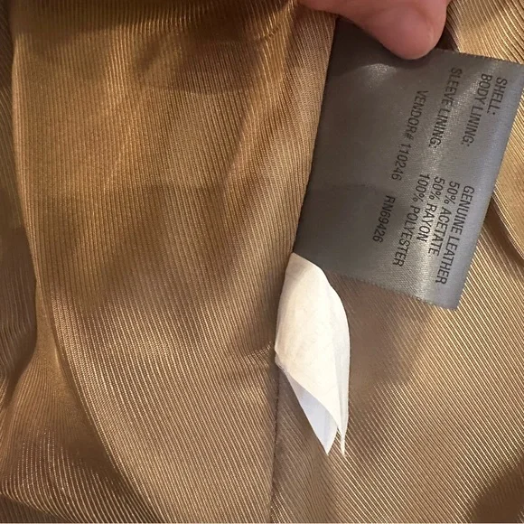 Brown Leather Women's blazer jacket - Picture 7 of 7